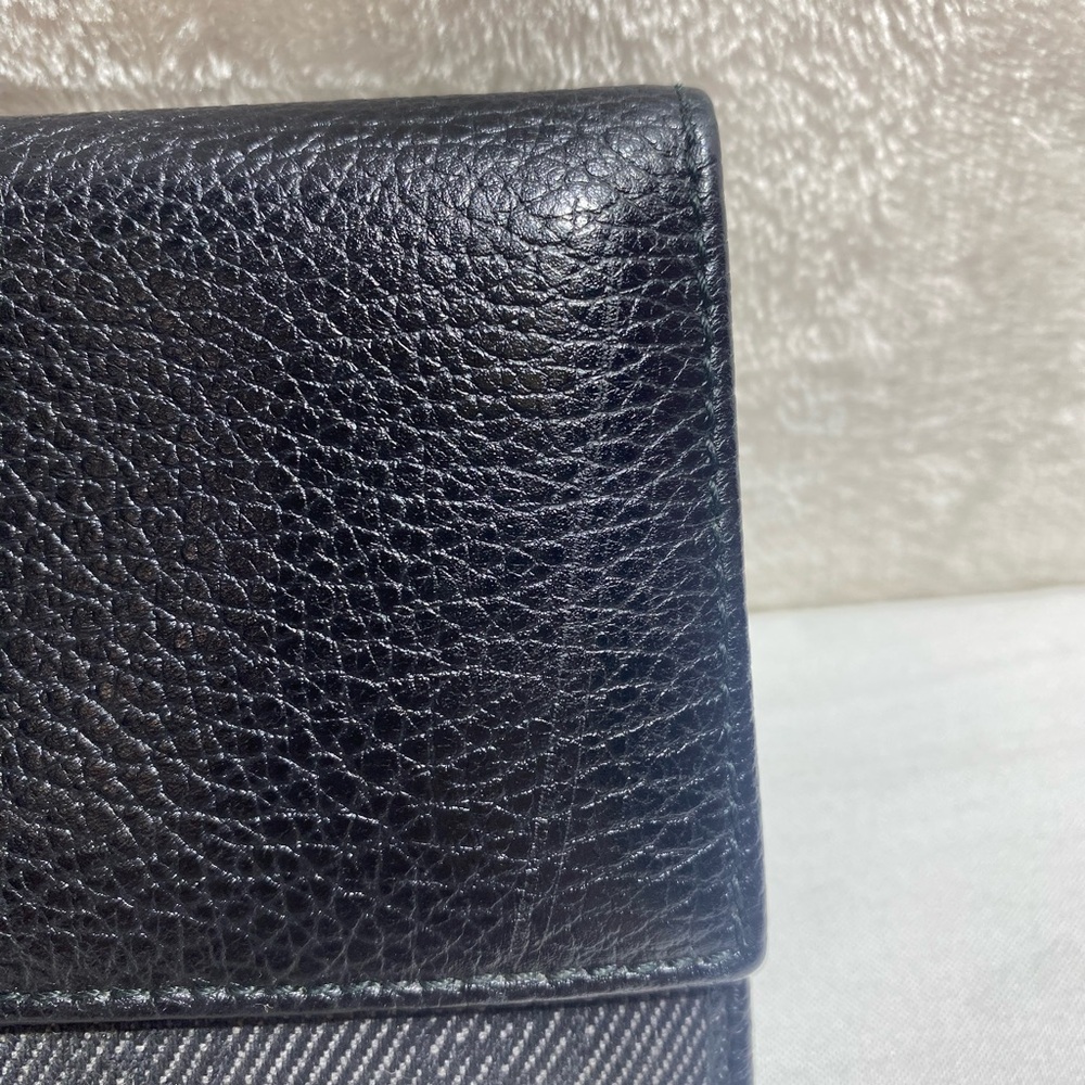 GUCCI 231843 Studded Interlocking GG Long Wallet Pebbled Leather Black Authentic - Picture 11 of 12